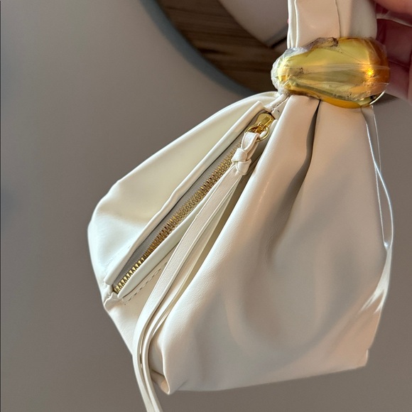 BILLINI LUCIA HANDLE BAG Knot Clutch Purse Vegan Leather Cream Handbag; NWOT - Picture 10 of 15